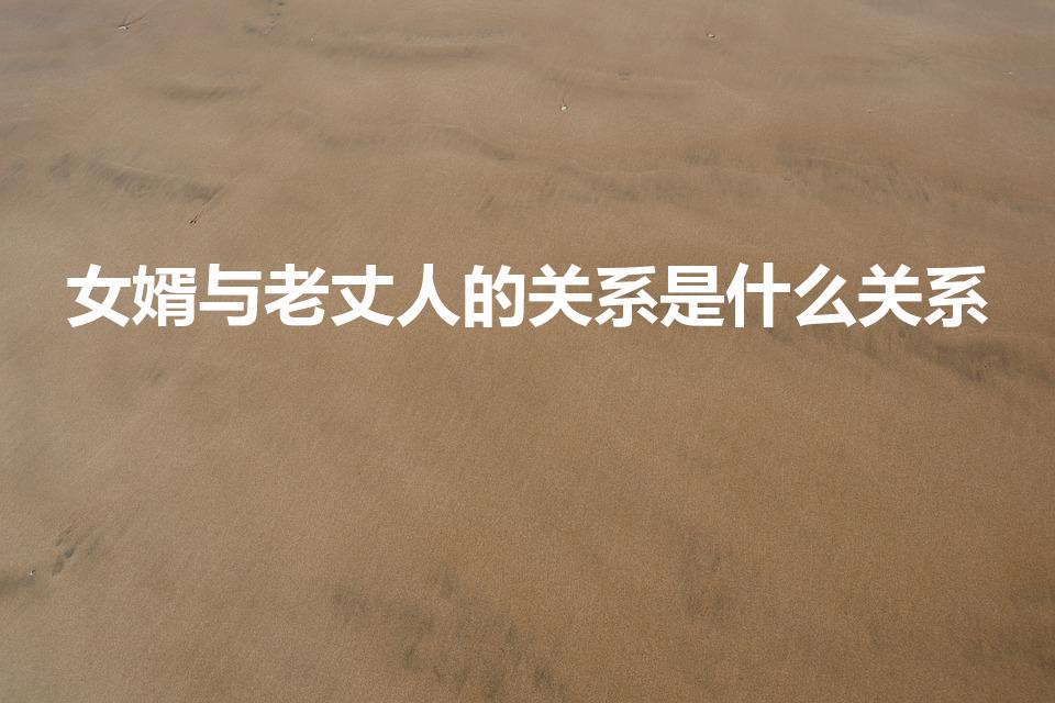 女婿与老丈人的关系是什么关系（女婿和丈人属于什么关系）