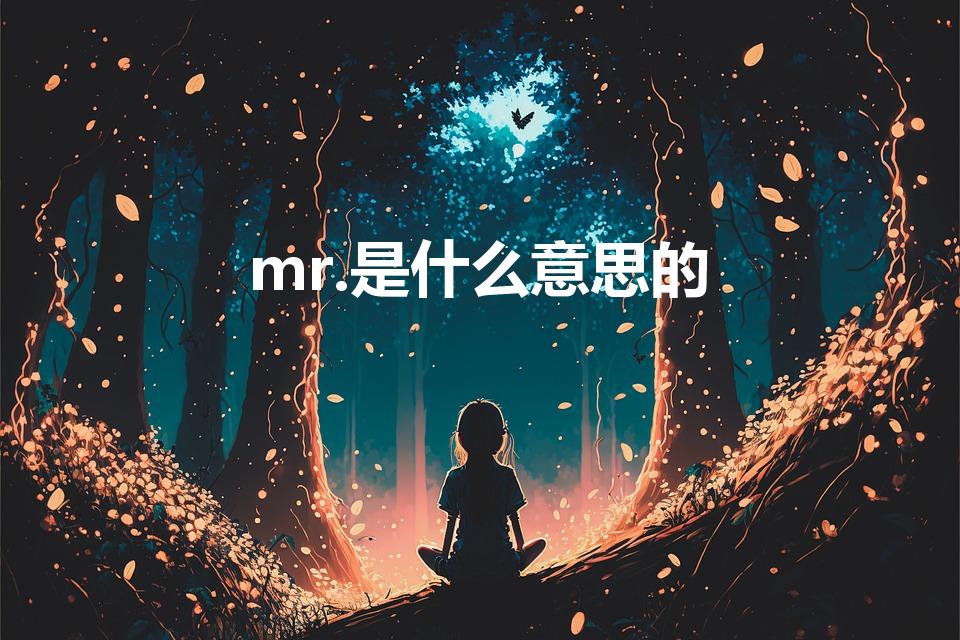 mr.是什么意思的（Mr是什么意思）