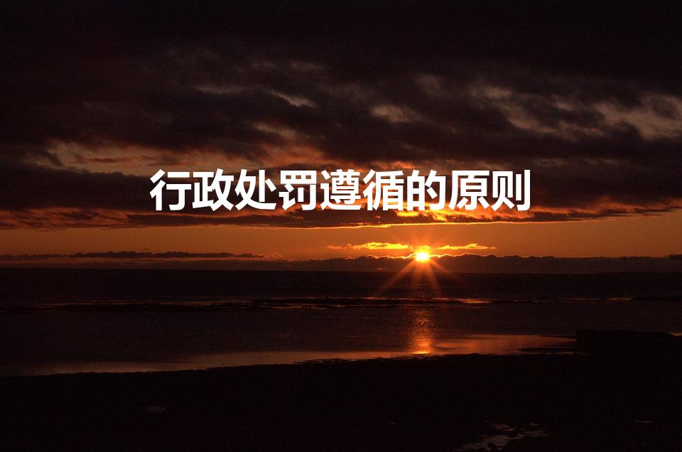 行政处罚遵循的原则（行政处罚遵循原则）