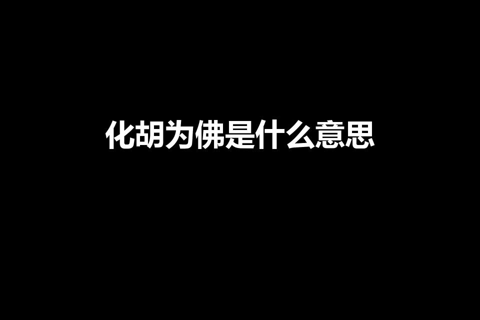 化胡为佛是什么意思（老子出函关,化胡为佛,指的是啥）