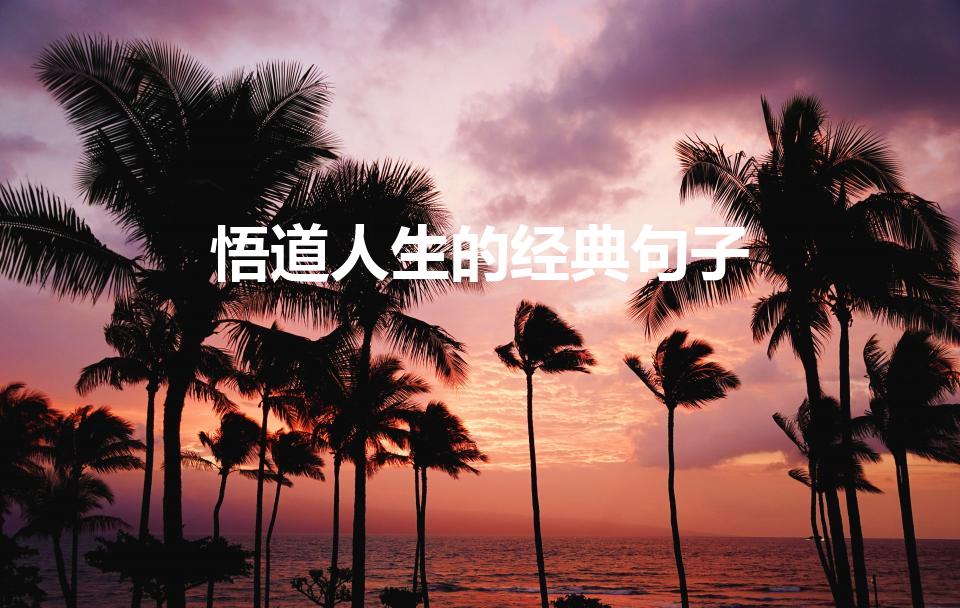 悟道人生的经典句子（悟道人生的经典句子怎么写）