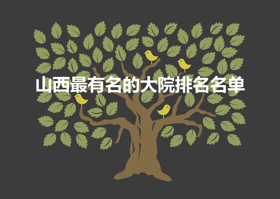 山西最有名的大院排名名单（山西大院都有哪些）