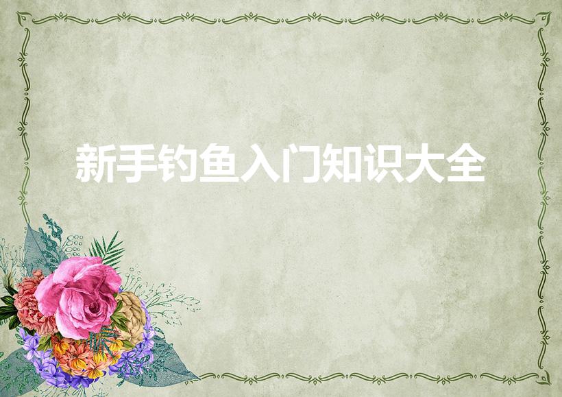 新手钓鱼入门知识大全（新手钓鱼入门基本知识）