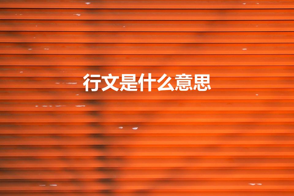行文是什么意思（行文这个词是什么意思）