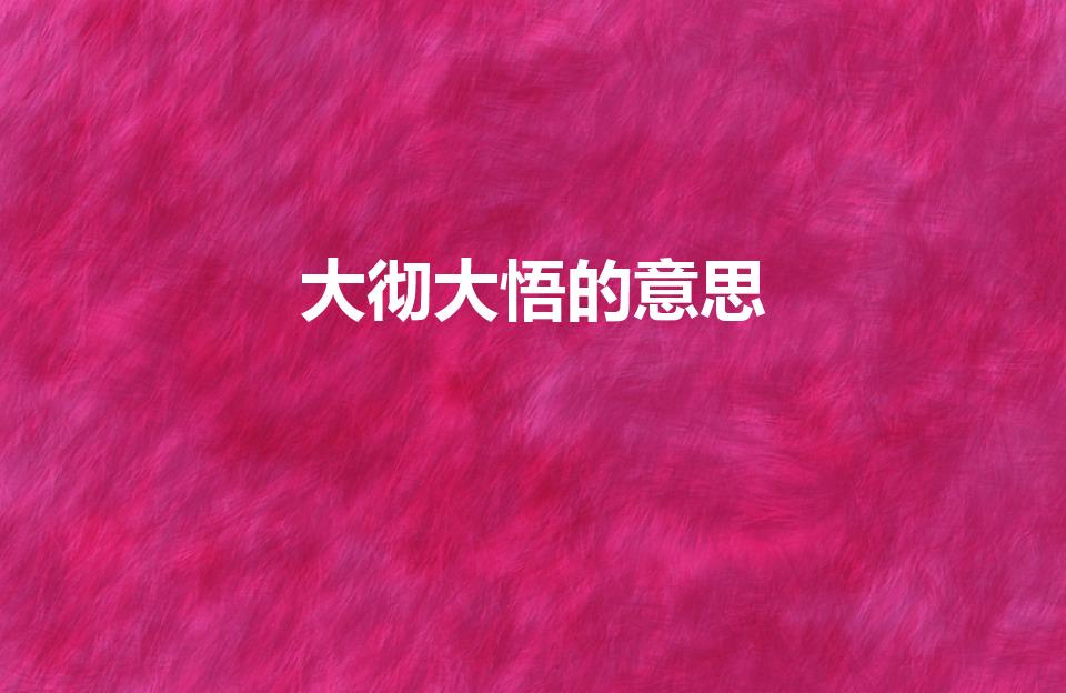 大彻大悟的意思（大彻大悟的意思是什么意思）