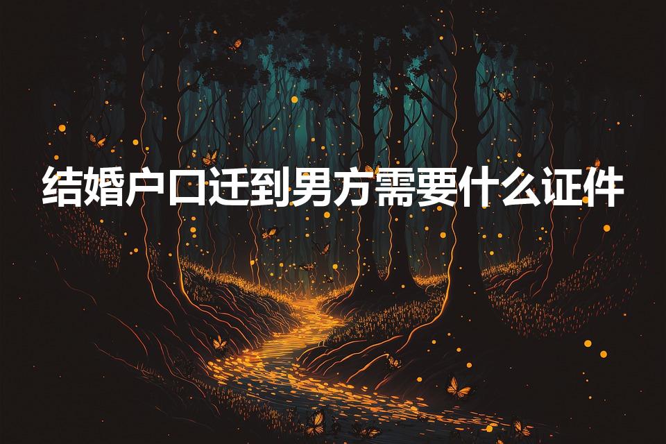 结婚户口迁到男方需要什么证件