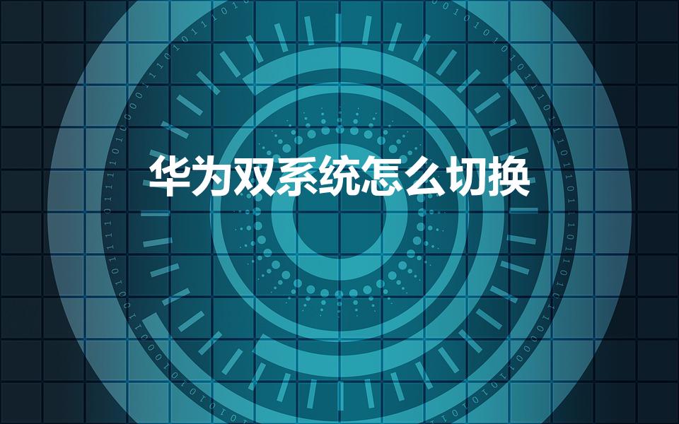 华为双系统怎么切换（华为双系统怎么切换设置）