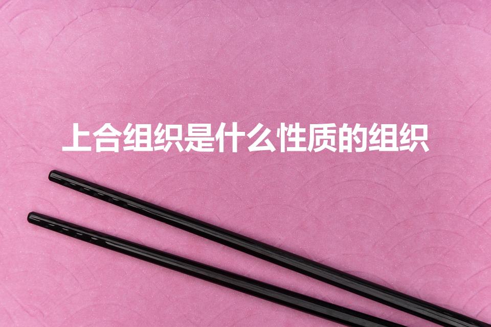 上合组织是什么性质的组织（上海合作组织是什么性质的组织）
