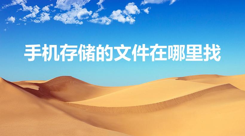 手机存储的文件在哪里找（手机上保存的文件怎么找）