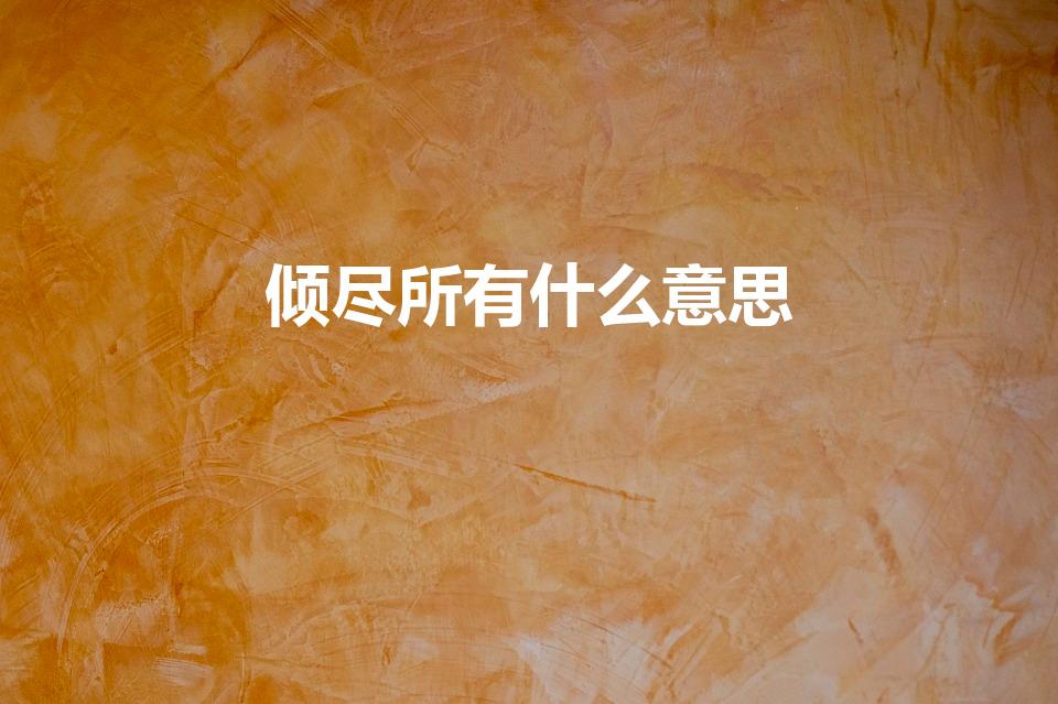 倾尽所有什么意思（终其一生倾尽所有是什么意思）