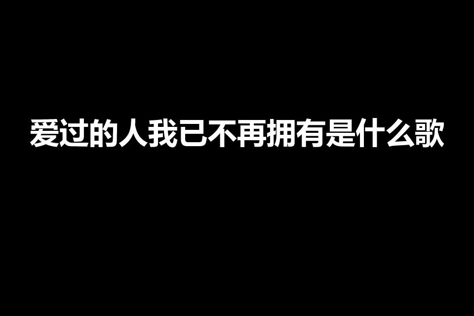 爱过的人我已不再拥有是什么歌