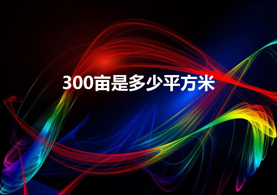 300亩是多少平方米（300亩有多大面积）