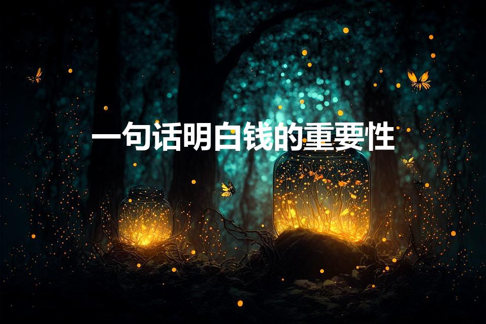 一句话明白钱的重要性（谁能(够)说一下钱的重要性!）