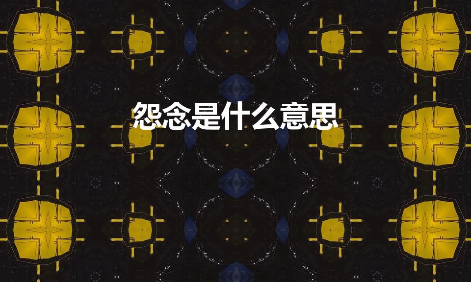 怨念是什么意思（求解!!!怨念是什么意思。。。）