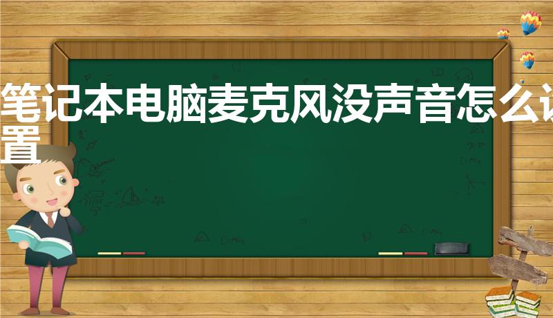 笔记本电脑麦克风没声音怎么设置