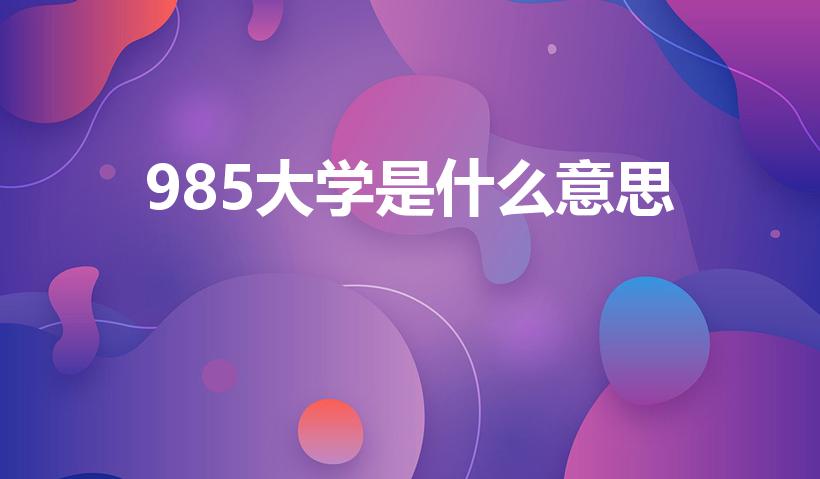 985大学是什么意思（985学校什么意思）