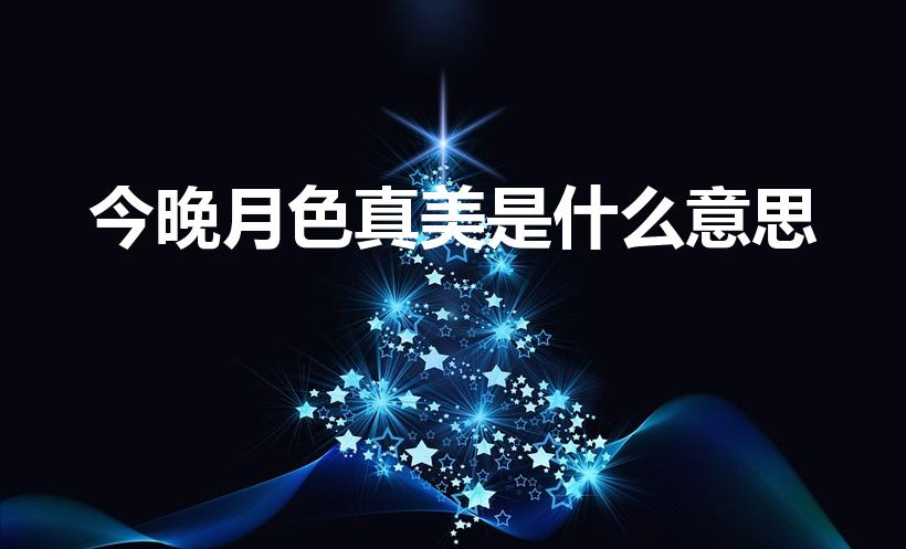 今晚月色真美是什么意思（今晚的月色真美什么意思）