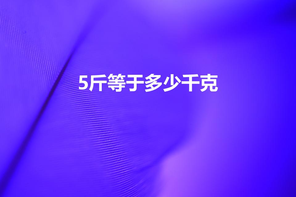 5斤等于多少千克（5斤是多少千克）