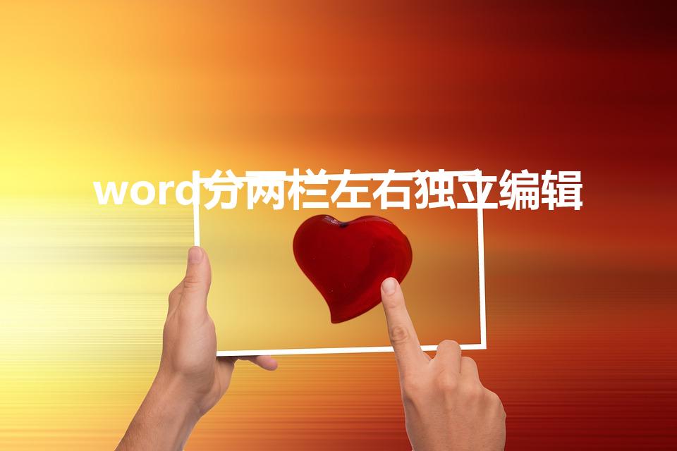 word分两栏左右独立编辑（word分栏怎么两栏独立）
