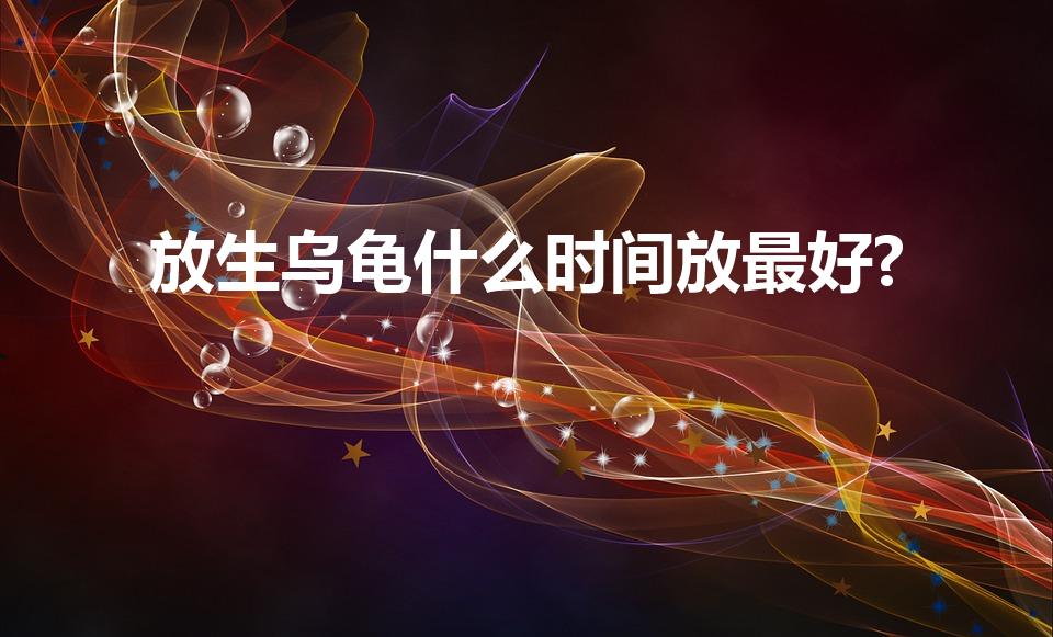 放生乌龟什么时间放最好?（放生乌龟适合早晨还是傍晚）