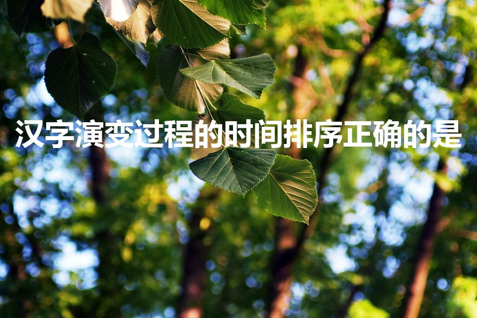 汉字演变过程的时间排序正确的是（汉字演变过程的时间排序）