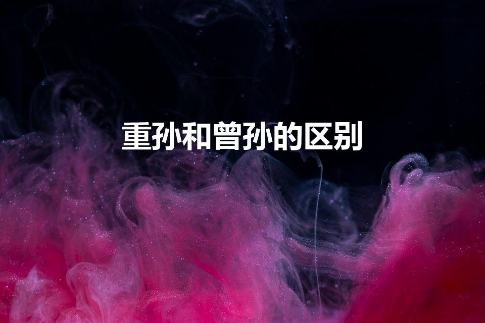 重孙和曾孙的区别（重孙和曾孙有什么区别）