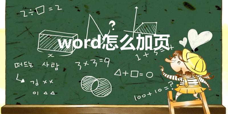 word怎么加页（word文件怎么添加页数）