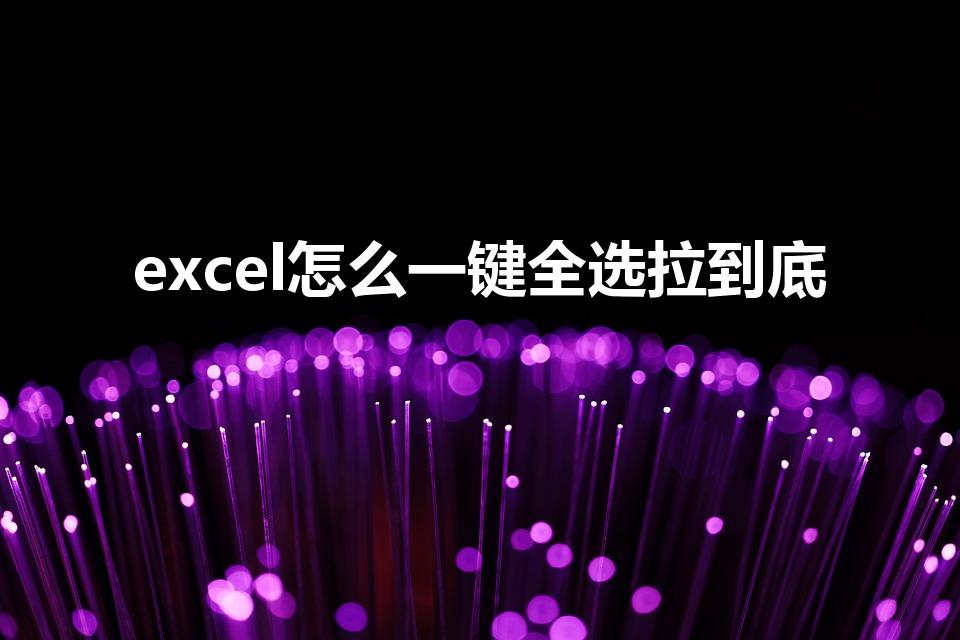 excel怎么一键全选拉到底（excel怎么一键到底部）