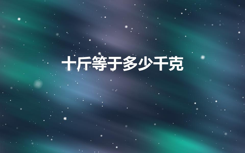 十斤等于多少千克（10斤等于多少kg）