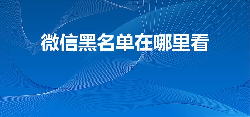 微信黑名单在哪里看（微信加的黑名单在哪里看）