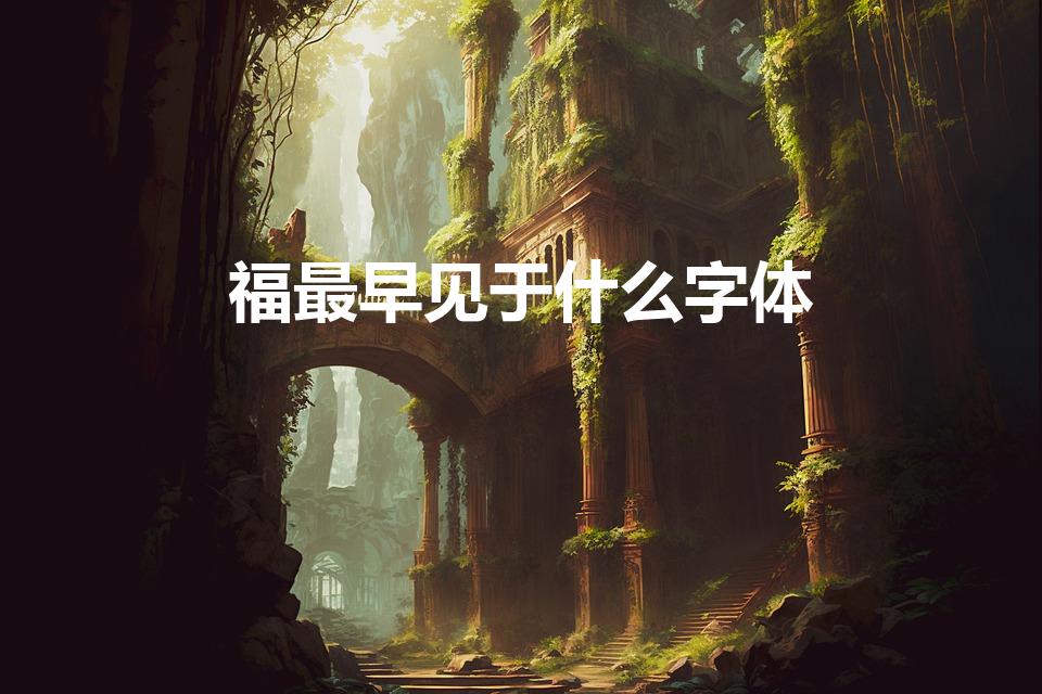 福最早见于什么字体（“福”字是如何起源和演变的）