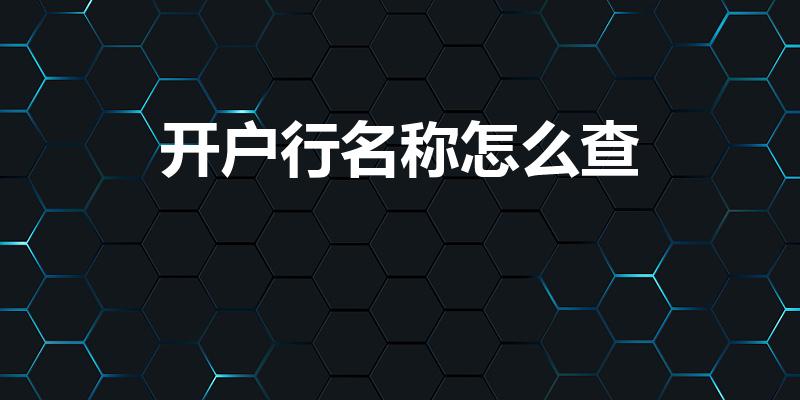 开户行名称怎么查（银行开户行名称怎么查询）