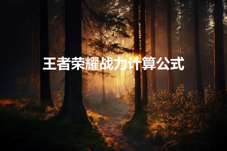 王者荣耀战力计算公式（王者荣耀的荣耀战力怎么算）
