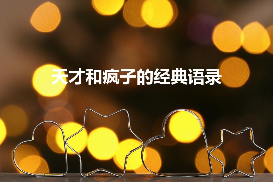 天才和疯子的经典语录（天才在左疯子在右经典语录）