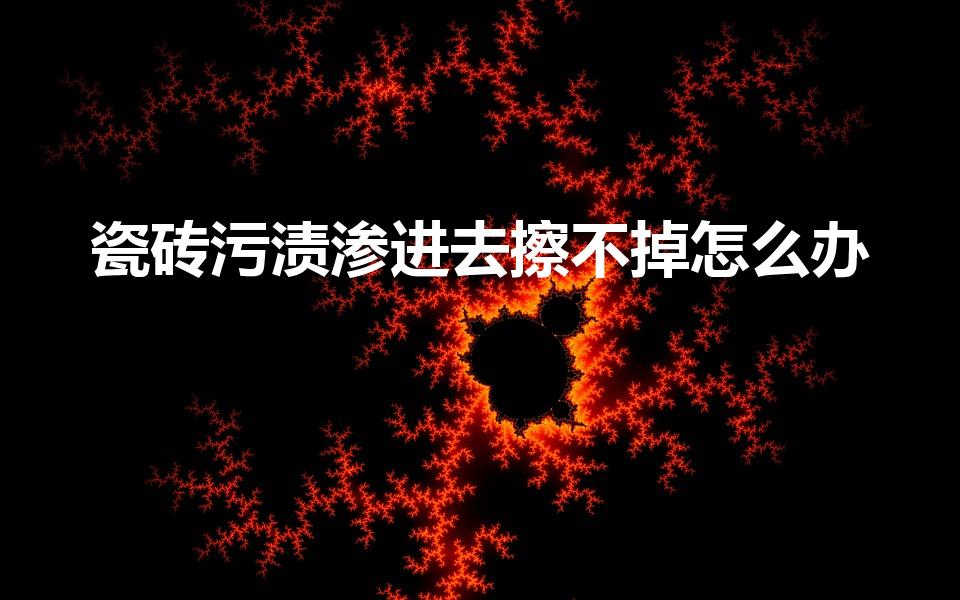 瓷砖污渍渗进去擦不掉怎么办（污渍渗进瓷砖怎么去除）