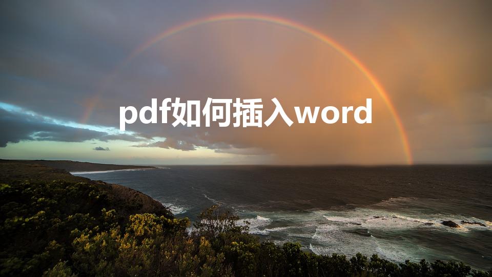 pdf如何插入word（怎样把pdf放到word文档中）