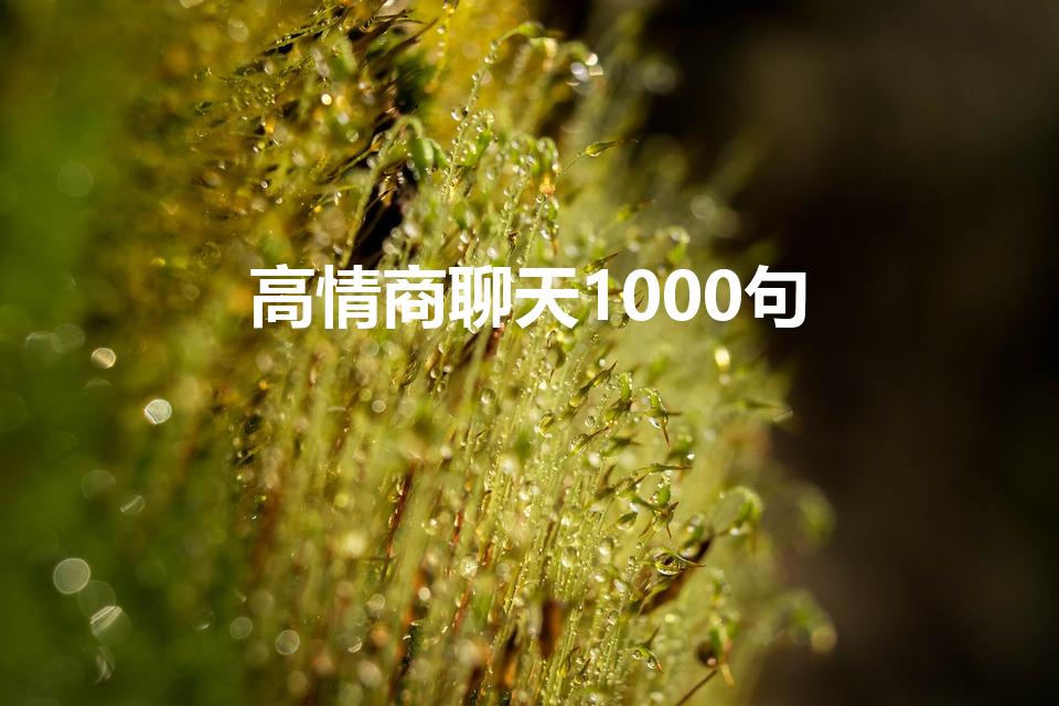 高情商聊天1000句（高情商的聊天900句）