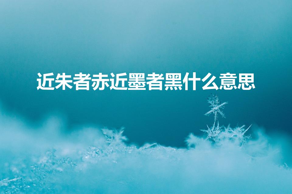 近朱者赤近墨者黑什么意思（近朱者赤近墨者黑的意思）