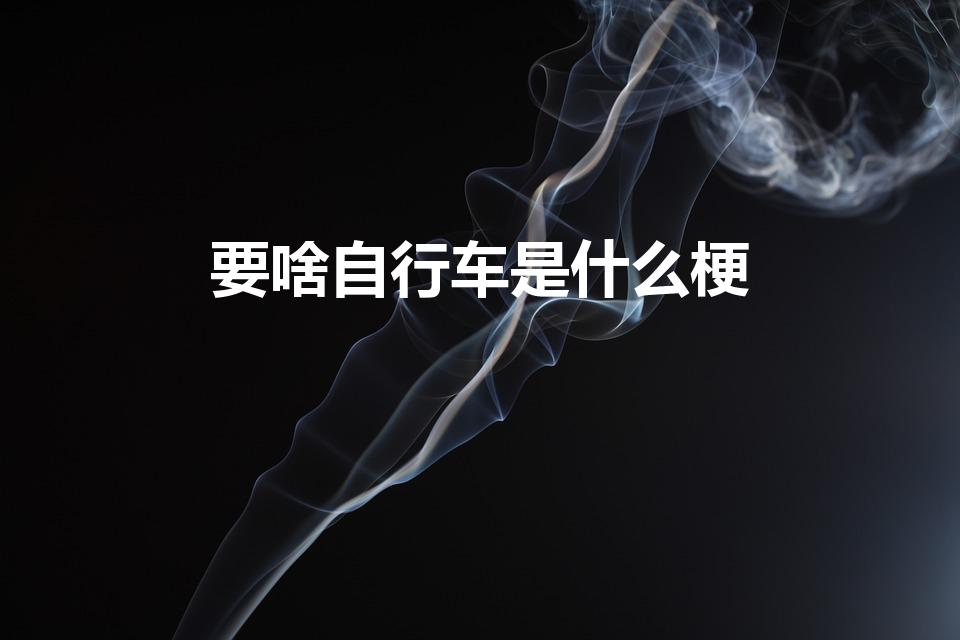 要啥自行车是什么梗（要啥自行车这个梗啥意思）