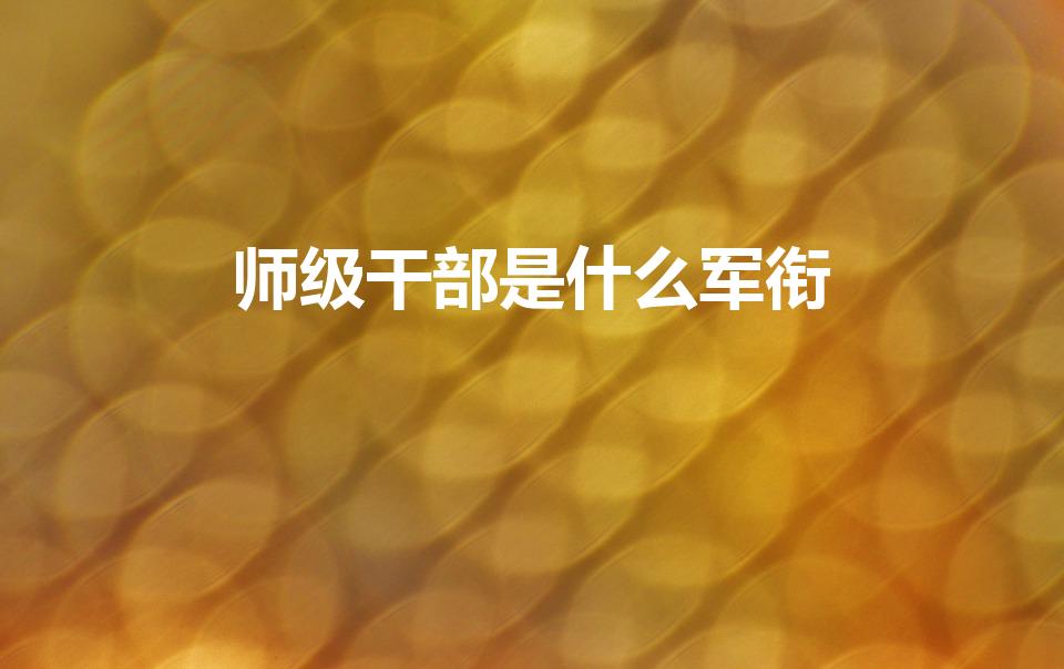 师级干部是什么军衔