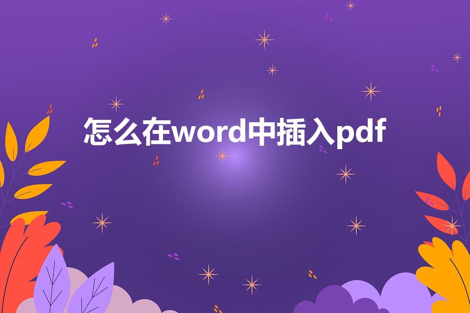 怎么在word中插入pdf（word怎么插入pdf文件）