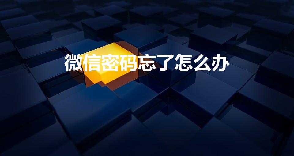 微信密码忘了怎么办（微信密码忘记了怎么办）