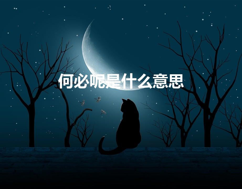 何必呢是什么意思（男的说:何必呢这个何必呢是什么意思）