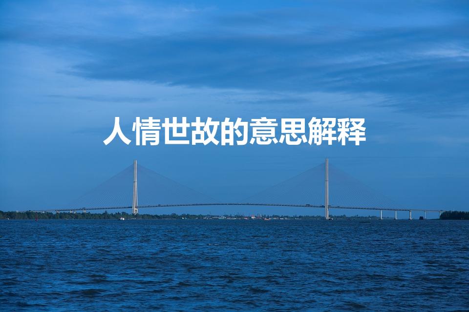 人情世故的意思解释（人情世故的意思是什么）
