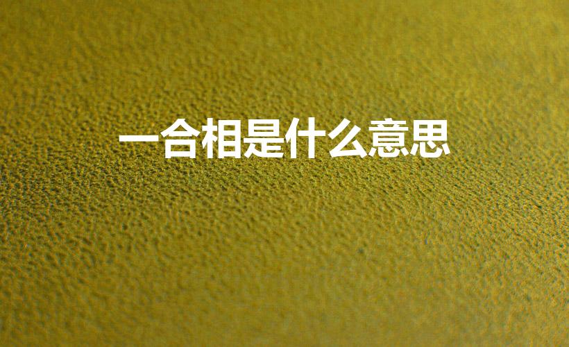 一合相是什么意思（一合相什么意思作何解释）