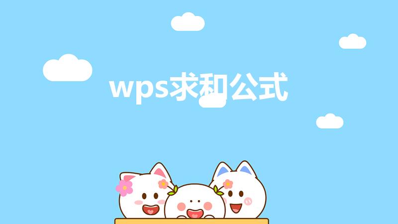 wps求和公式（wps表格怎么求和）