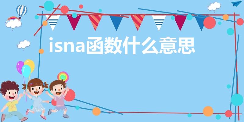 isna函数什么意思（isna函数是什么意思）