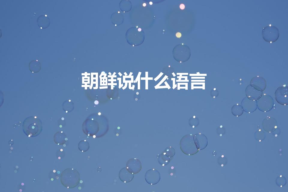 朝鲜说什么语言（朝鲜人说的语言是什么）