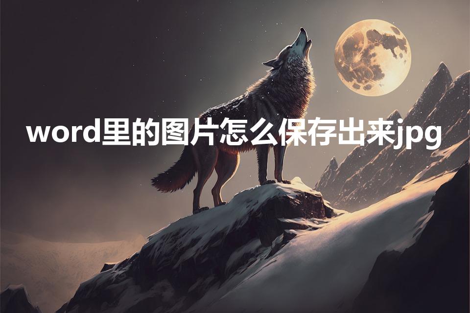 word里的图片怎么保存出来jpg