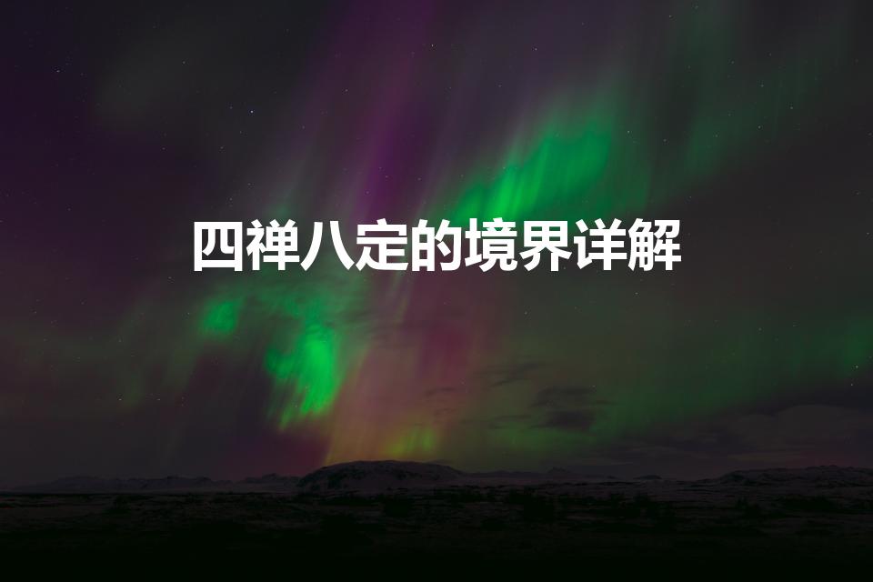 四禅八定的境界详解（四禅八定的境界是什么）